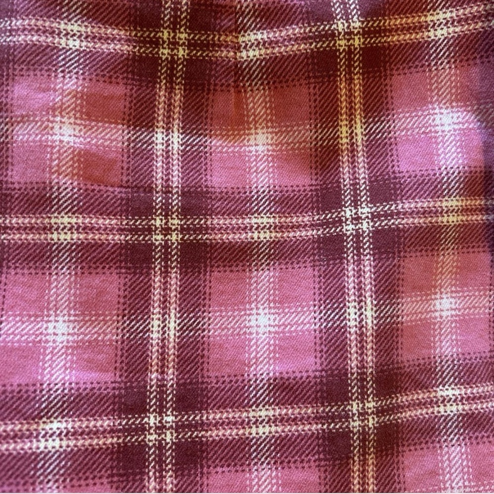 Vintage Y2K Plaid Mini Skirt Skort with Shorts Coral Orange Yellow Tartan Sz 15 - Picture 5 of 5